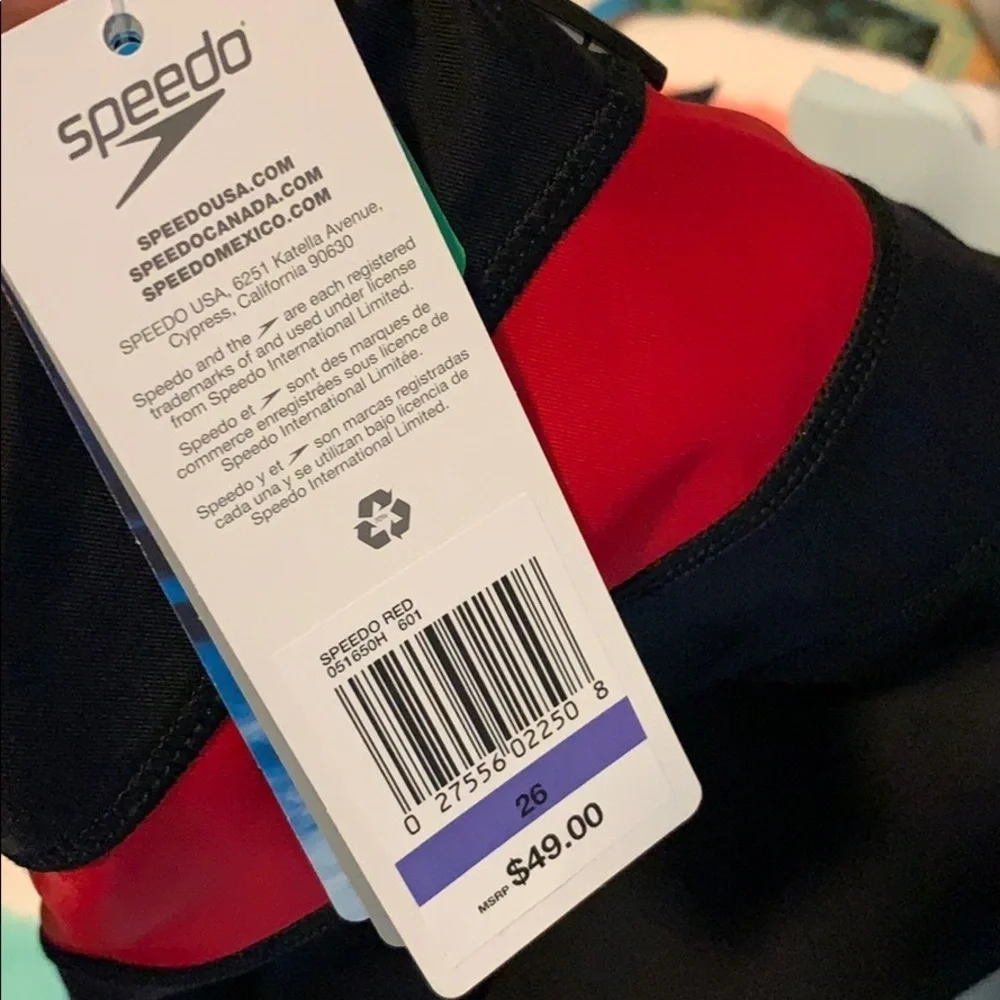 Speedo Competitive Black & Red swim jammers NWT